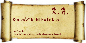 Koczák Nikoletta névjegykártya